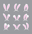 rabbit ears headband set easter bunny ears vector image