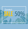 summer sale fifty percent poster design vector image vector image