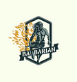 wild warrior barbarian vector image vector image