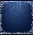 blue glitter background with bokeh winter border vector image