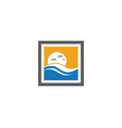 water wave symbol and icon logo template vector image