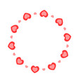 circle frame with hearts template for valentine vector image vector image