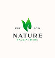 leaf gradient logo template isolated in white vector image vector image