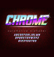 chrome bold automotive typeface vector image vector image