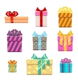 set of gift box flat style vector image