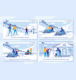 winter activity in ski resort - services set vector image