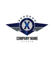 letter x shield logo vector image vector image