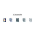 lifes challenges icon in different style two vector image vector image