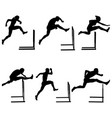 set athletics running hurdles vector image