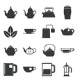 tea icons set on white background vector image