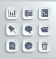 office icons set - white app buttons vector image vector image