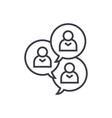 focus group discussion linear icon sign symbol vector image