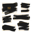 strokes abstract background set black vector image