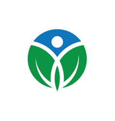 Abstract human leaf logo image Royalty Free Vector Image
