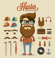 hipster character design with elements vector image vector image