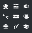 set of china icons vector image vector image