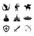 set of monochrome fairytale game icons vector image