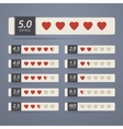 set of rating widgets with heart shapes vector image vector image