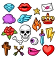 set of retro tattoo symbols cartoon old school vector image