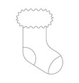 christmas sock outline icon xmas stocking vector image