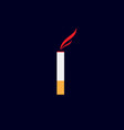 cigarette with smoke abstract logo design graphic vector image