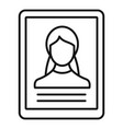 woman online learning icon outline style vector image