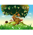 cartoon landscape with animals vector image vector image