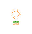 farmers market logo with doodle sun vector image