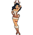 sexy christmas reindeer girl vector image