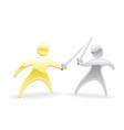 metallic character swordfight vector image vector image