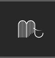 elephant logo or abstract mammoth with tusks vector image
