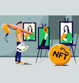 nft token cryptocurrency flat composition vector image