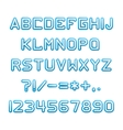 blue alphabet with shadow vector image