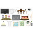 furniture and household appliances on white vector image vector image