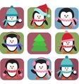 set of holiday penguins vector image vector image