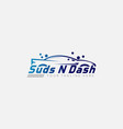 bubble dash car wash logo abstract silhouette vector image