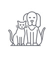 favorite pets - modern black line design style vector image