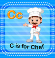 flashcard letter c is for chef vector image vector image