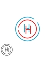 letter h logo monogram initials hh intersection vector image vector image