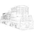 train engines technical wire-frame vector image vector image