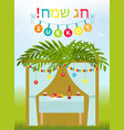 happy sukkot flyer posters invitation vector image