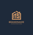 initial letter ms logo with simple minimalist vector image vector image