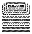 metal chain links pattern brushes set vector image