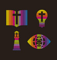 set of christian symbols vector image