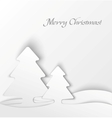 white christmas tree applique background vector image vector image