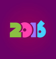 happy new year 2016 greeting card design vector image