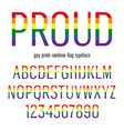 multicolored celebrate pride typeface abc vector image