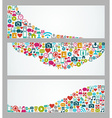 social media icons web banner set vector image vector image