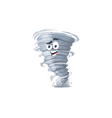 cartoon tornado character storm whirlwind twister vector image vector image