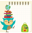 happy little owl - back to school vector image vector image